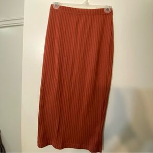 Stretchy Red Midi Skirt